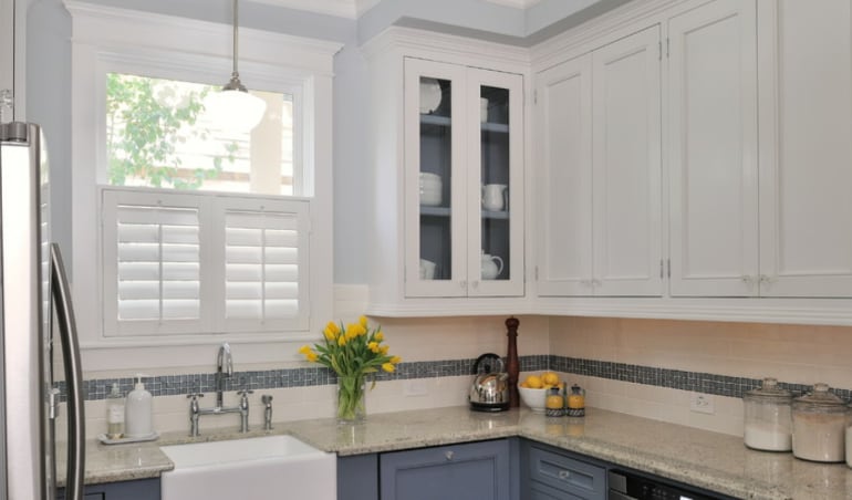 Polywood shutters in a Raleigh kitchen.